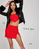Pelma Mini Rok in Getailleerd Rood