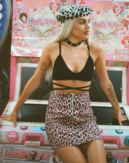 Afbeelding van Ring minirok in roze cheeta