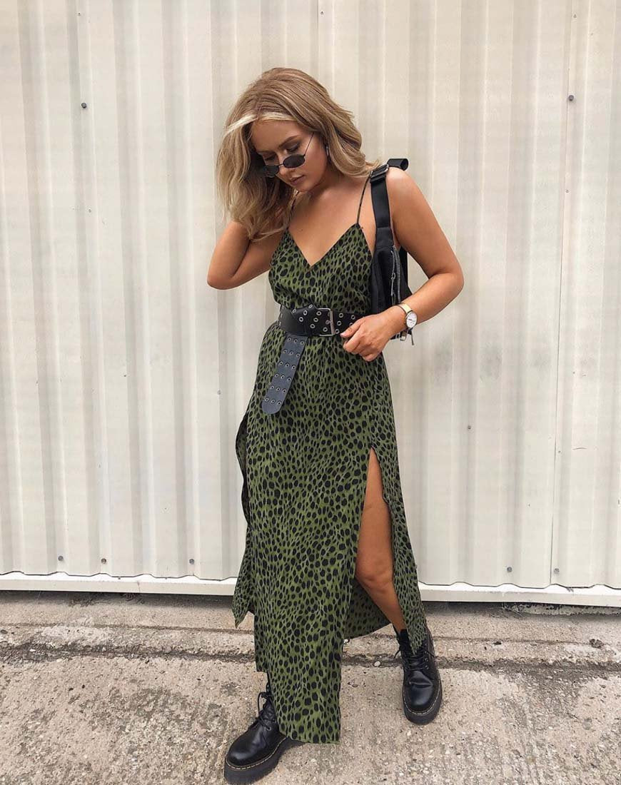 Afbeelding van Hime Maxi Dress in Cheetah Khaki