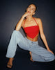 Taina Crop Top in Getailleerd Rood