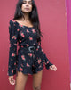 Afbeelding van Berlo Playsuit met lange mouwen in Soi Rose Zwart en Rood