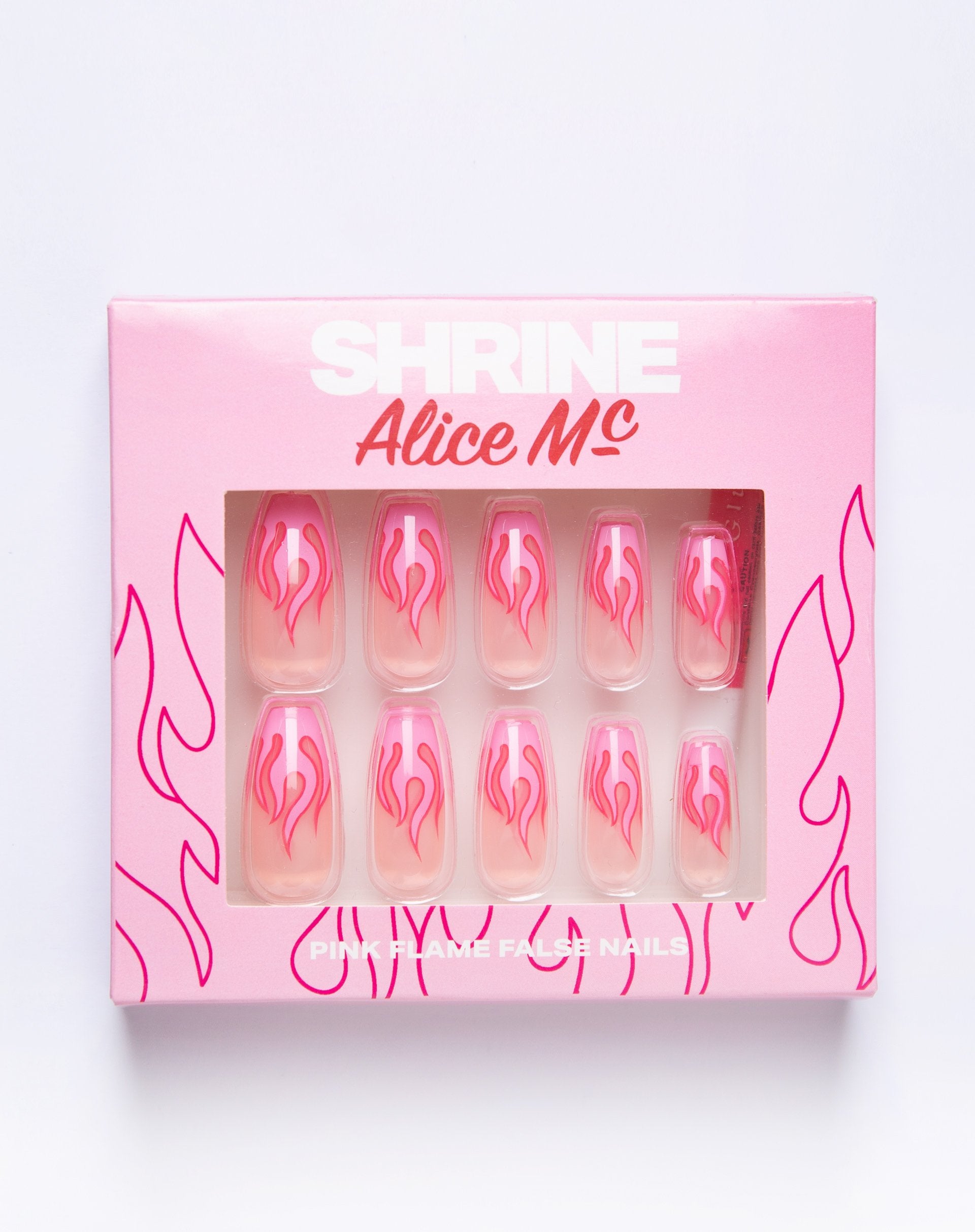 Afbeelding van Shrine X Alice MC Pink Flame Nagels