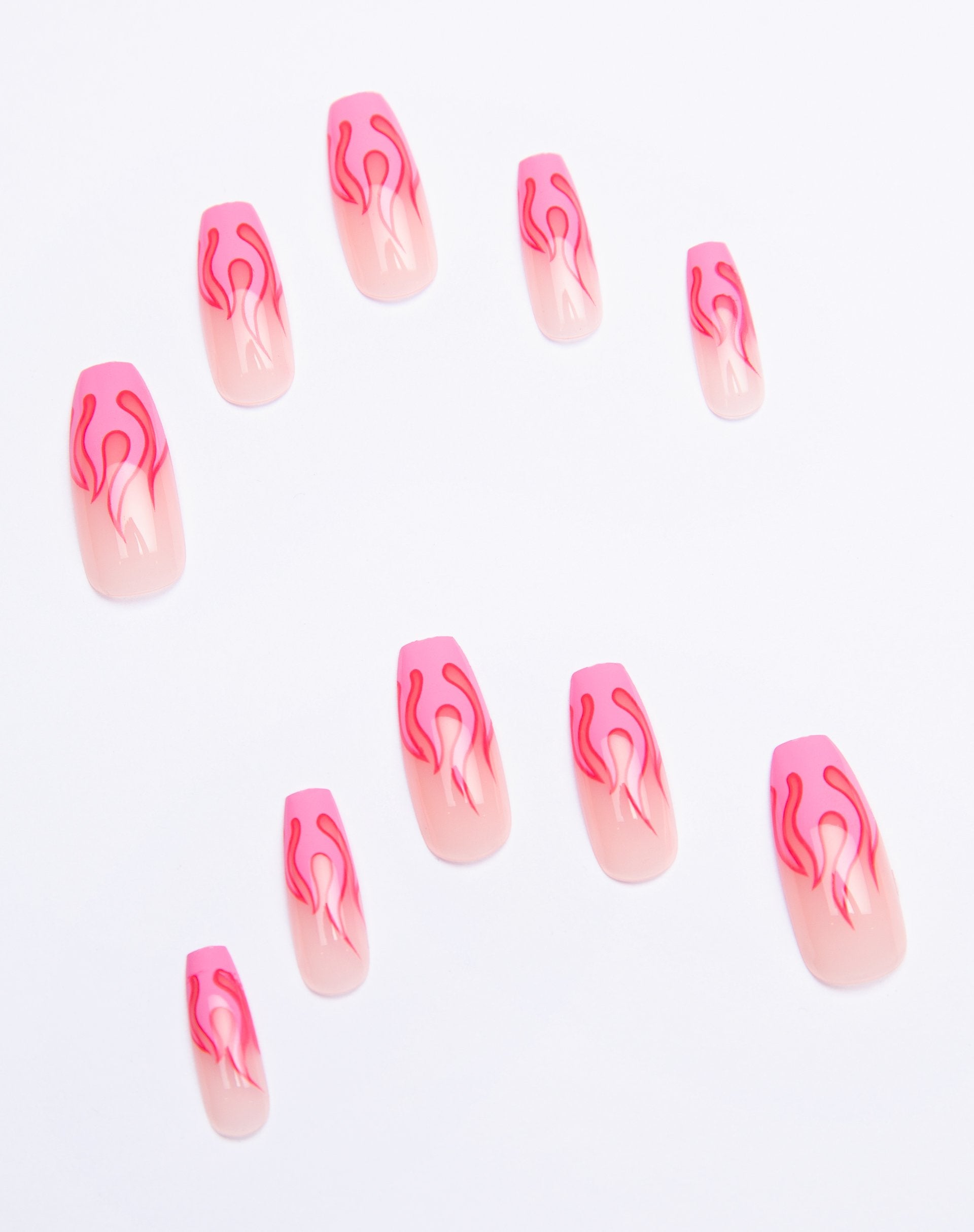 Afbeelding van Shrine X Alice MC Pink Flame Nagels
