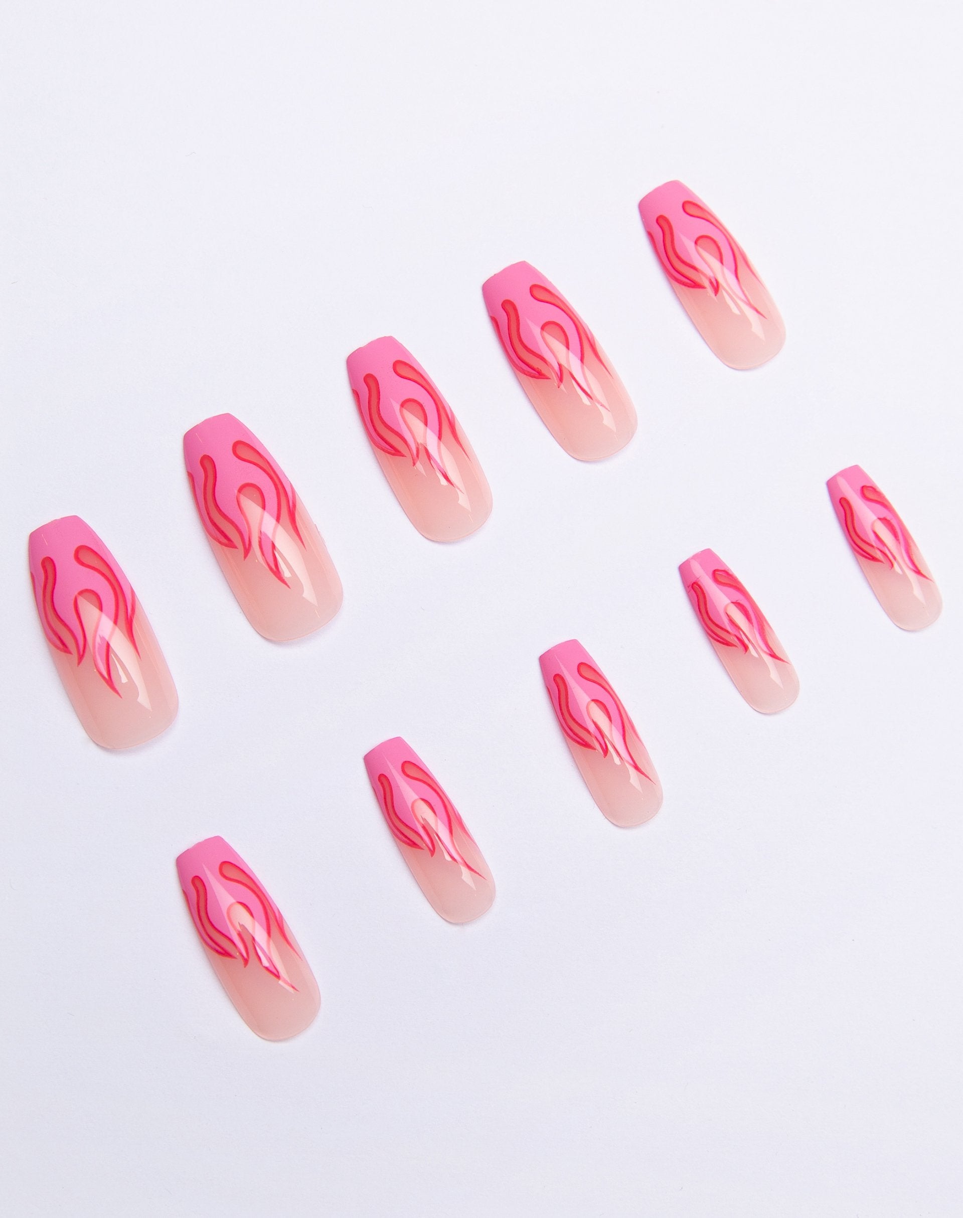 Afbeelding van Shrine X Alice MC Pink Flame Nagels