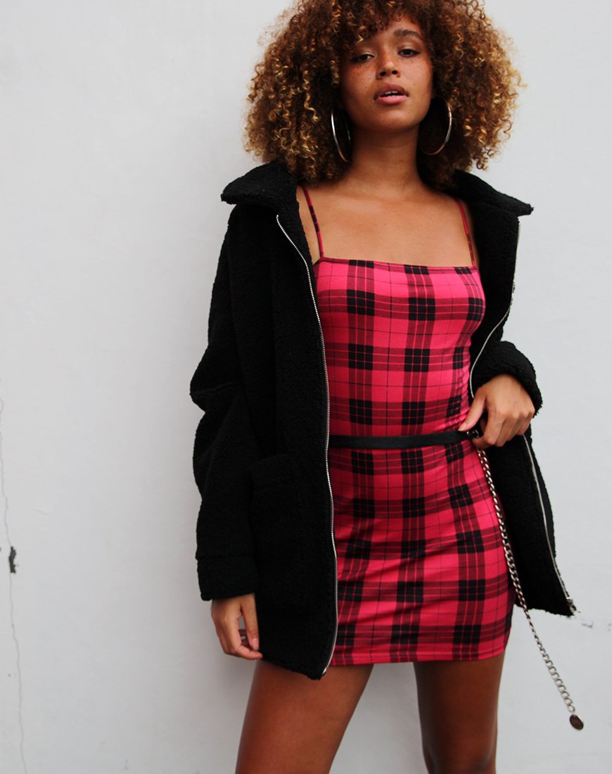 Selah Jurk in Winter Ruit Rood/Zwart