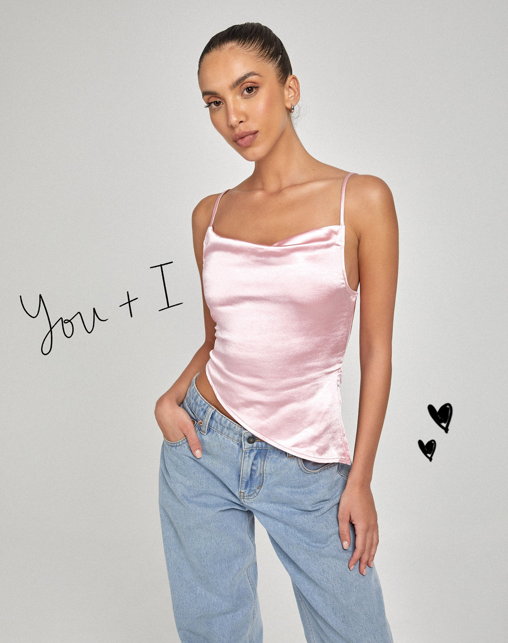 Sipin Top in Satijn Roze