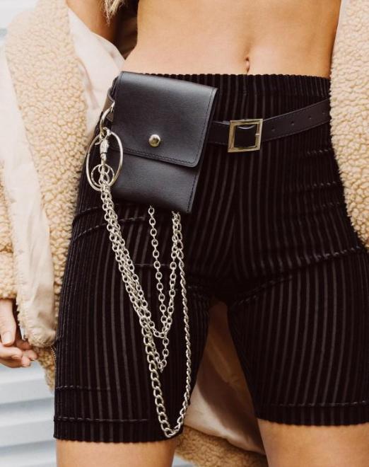 Bike Short in Fluweel Sheer Stripe Zwart X Princess Polly