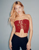 Afbeelding van Claryn Crop Top in Red Flock Mesh