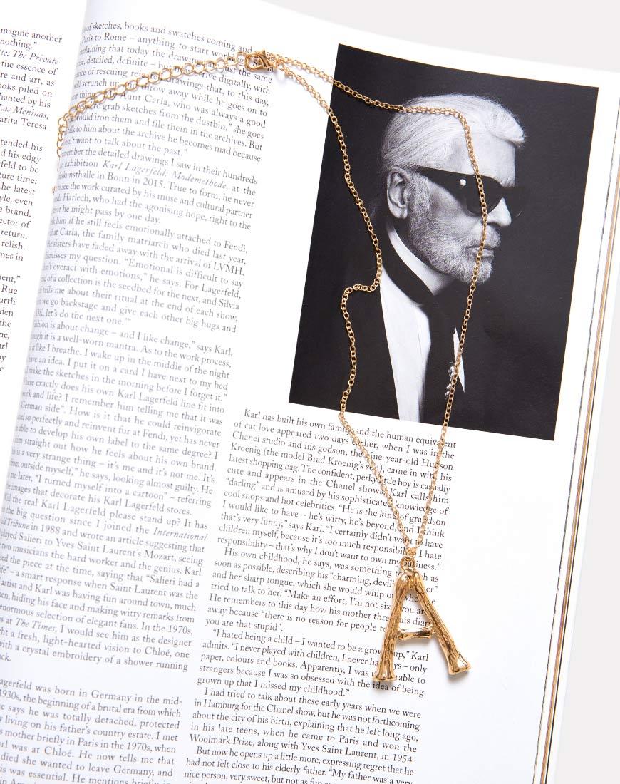 Ketting in goud Letter A