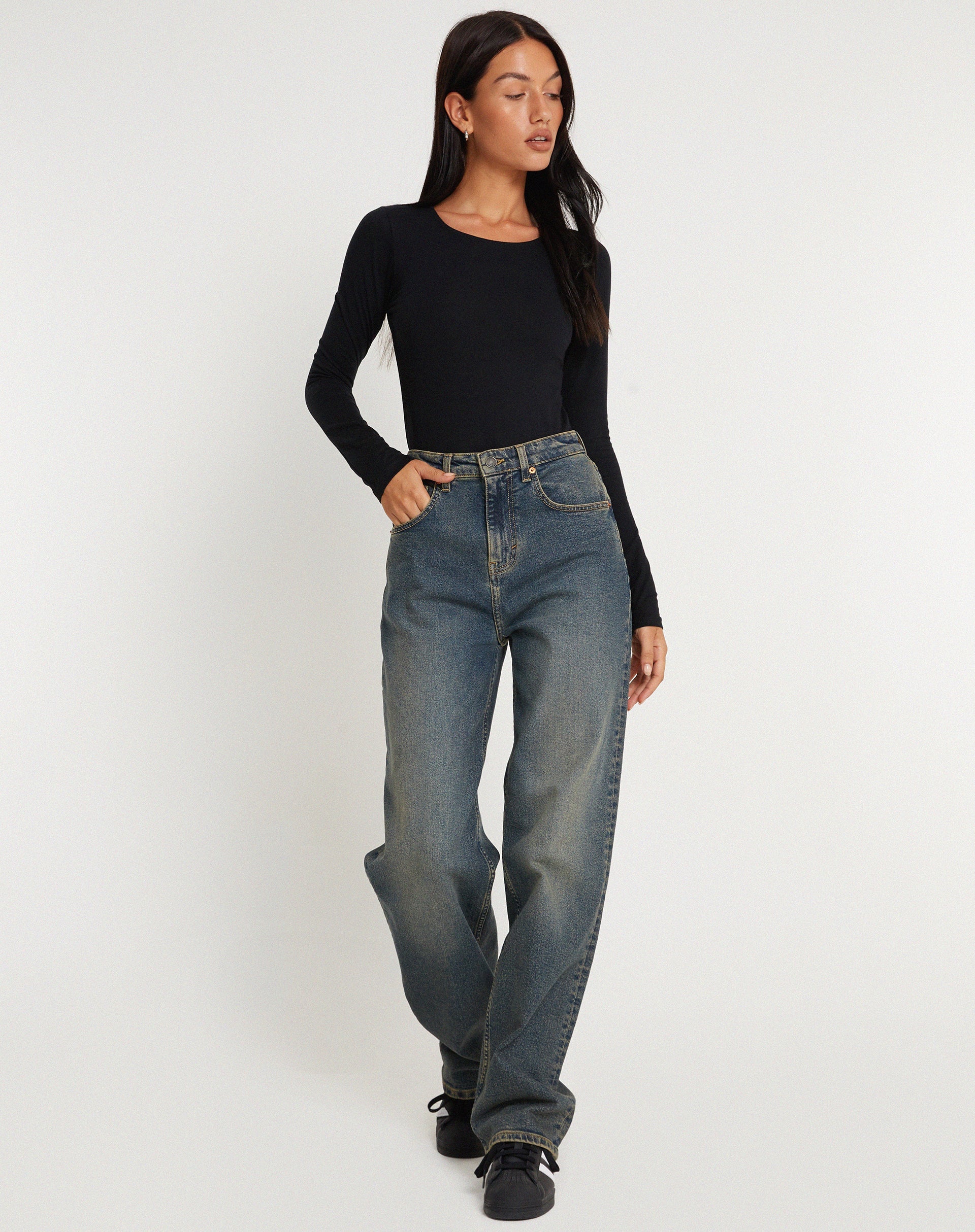Afbeelding van Abra Bodysuit met lange mouwen in zwart