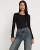 Afbeelding van Abra Bodysuit met lange mouwen in zwart