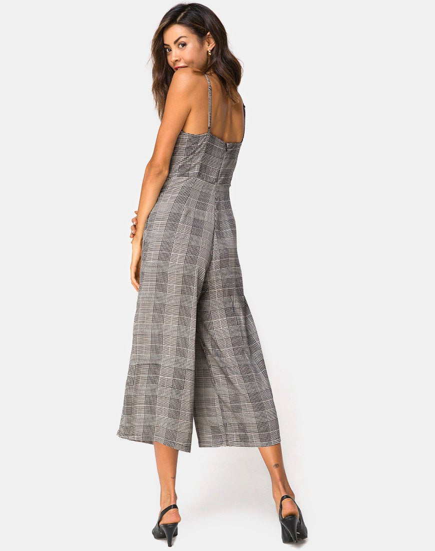 Afbeelding van Achem Culotte Jumpsuit in Charles Check Grijs