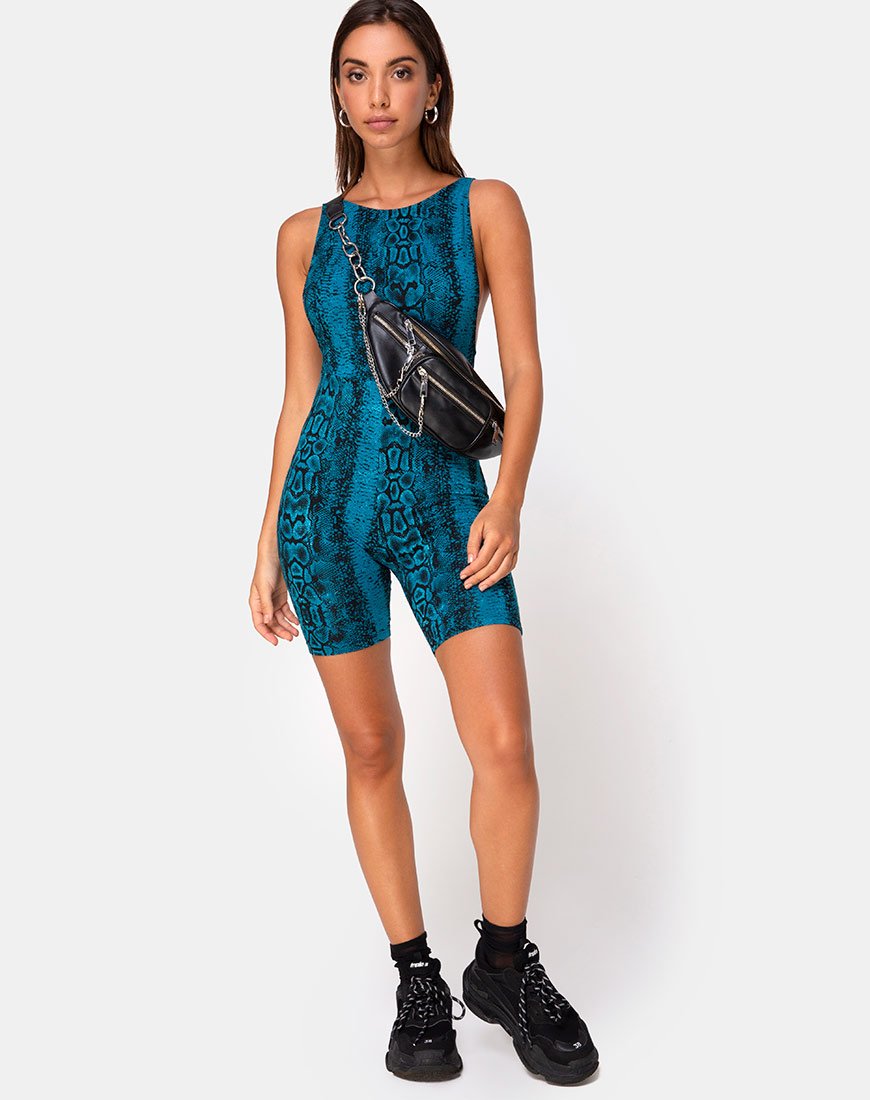 Afbeelding van Acro Unitard in Slangenblauw