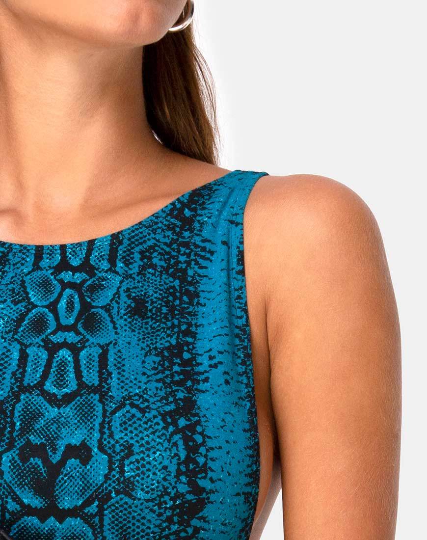 Afbeelding van Acro Unitard in Slangenblauw
