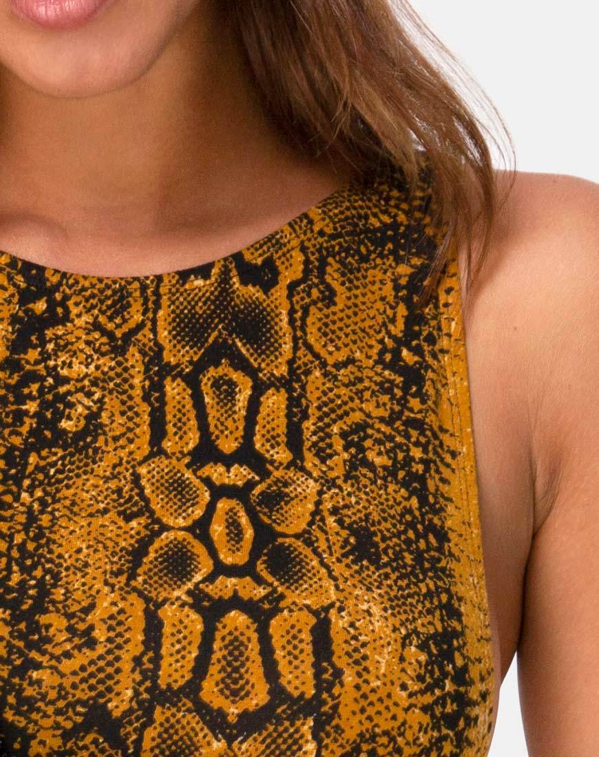 Afbeelding van Acro Unitard in Snake Mustard