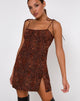 Afbeelding van Adara Slip Dress in Ditsy Leopard Orange