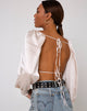 Afbeelding van Adoria Crop Top in Satijn Ivoor