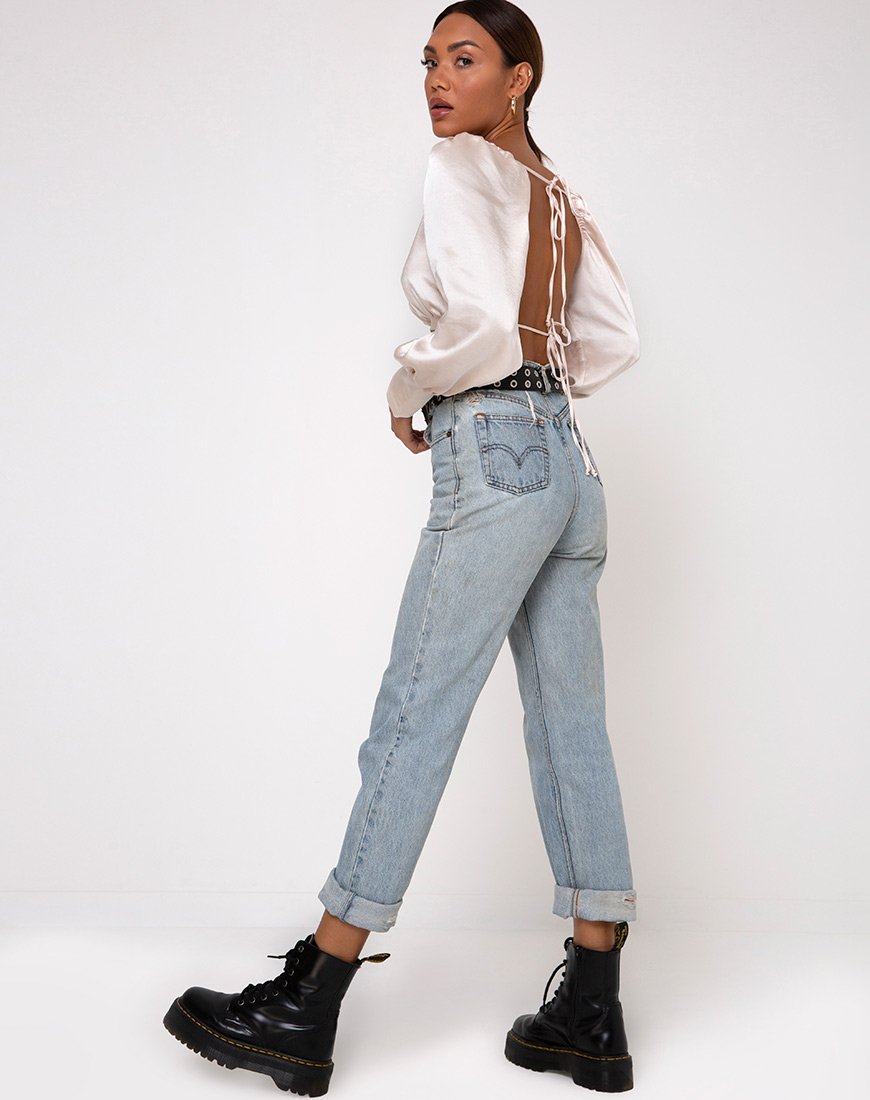Afbeelding van Adoria Crop Top in Satijn Ivoor