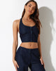 Afbeelding van Aegir Crop Top in Denim Blue Chambray