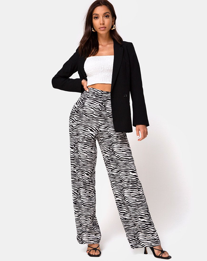 Aely Palazo met wijde pijpen in Classic Zebra