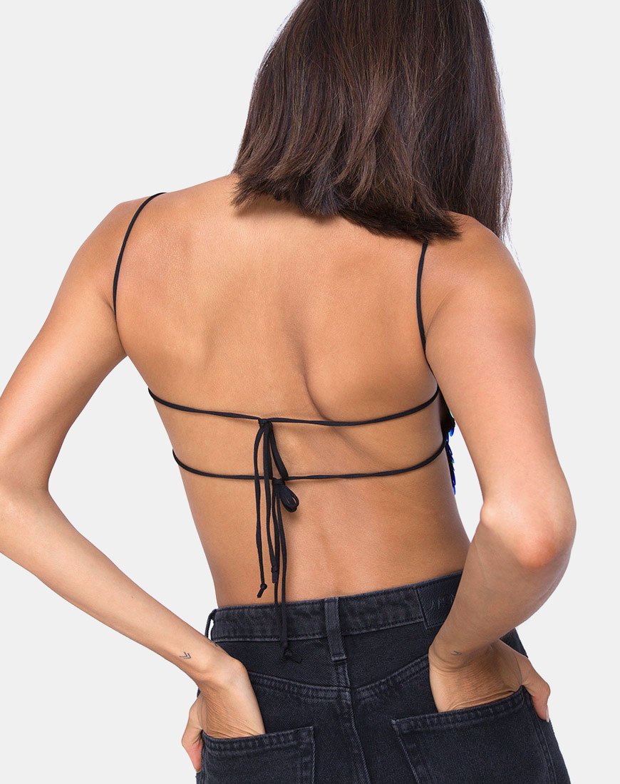 Ahena Crop Top in Drakenfruit Pailletten