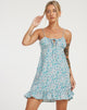 BEELD VAN Alaca Mini Dress in Flower Power Blue