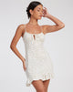 Afbeelding van Alaca Mini Dress in Pretty Petal Ivory