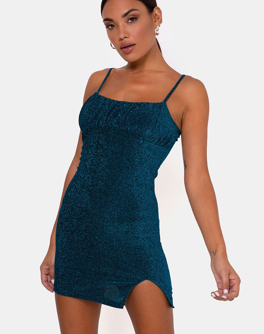 Alene Bodycon Jurk in Saffierblauw