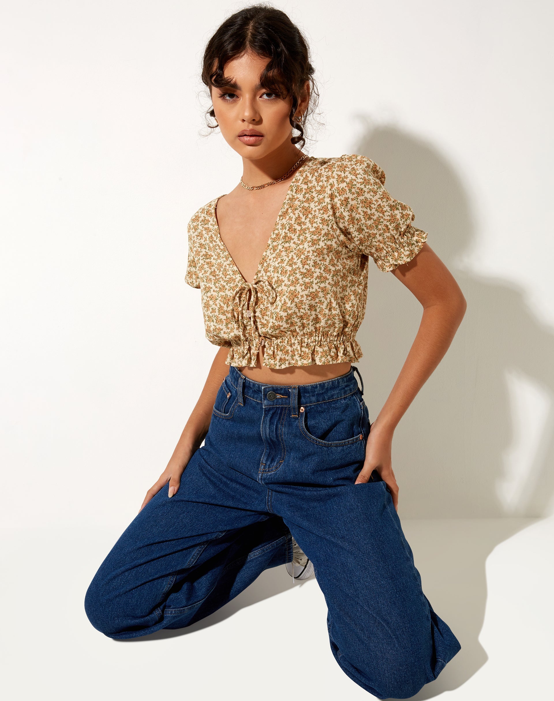 Afbeelding van Aley Crop Top in Washed Ditsy