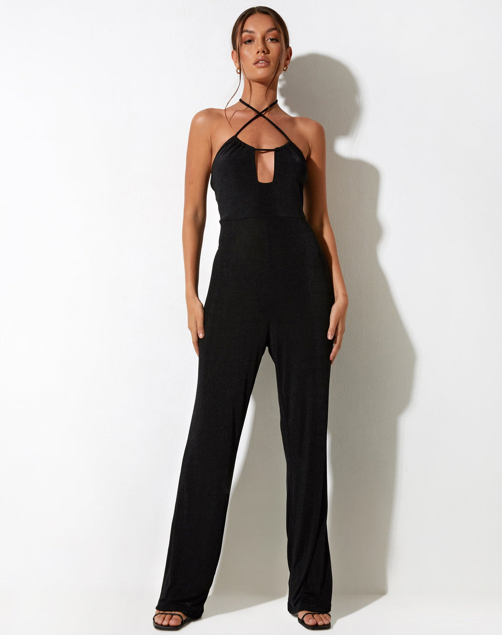 Alison jumpsuit in crêpe zwart