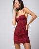 Afbeelding van Alvina Bodycon Jurk in Gekleurd Dier Rood