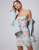 Afbeelding van Alvina Bodycon Dress in Bloom Floral Blue Base