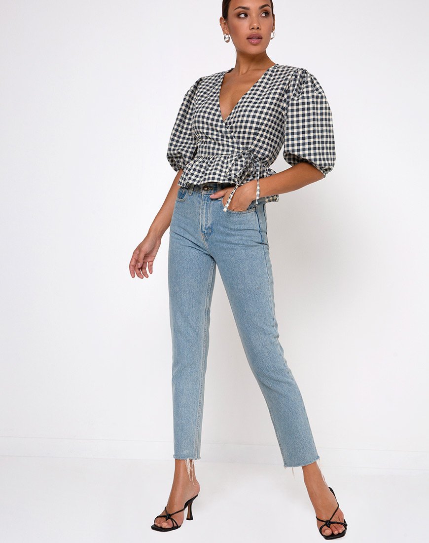 Afbeelding van Amiya Top in Gingham Crème