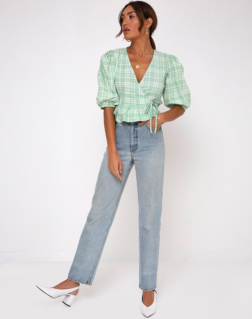 Afbeelding van Amiya Top in tafelkleed Neo Mint