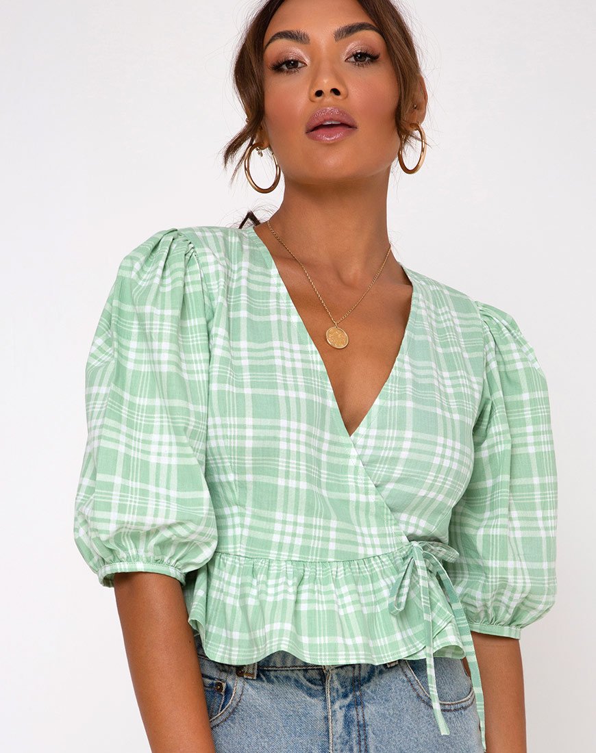 Afbeelding van Amiya Top in tafelkleed Neo Mint