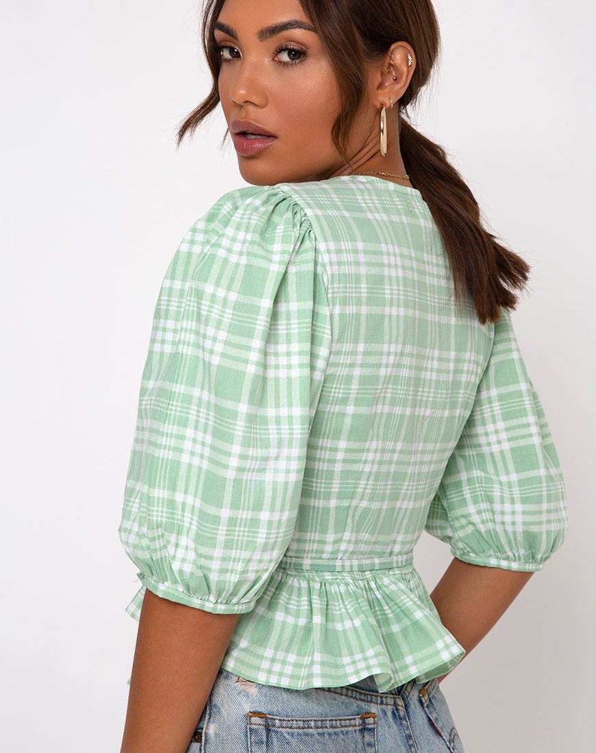 Afbeelding van Amiya Top in tafelkleed Neo Mint