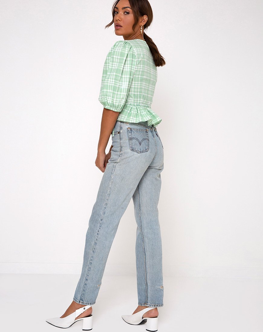 Afbeelding van Amiya Top in tafelkleed Neo Mint
