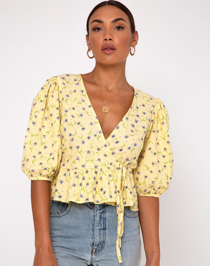 Afbeelding van Amiya Top in Wild Flower Lemon Drop