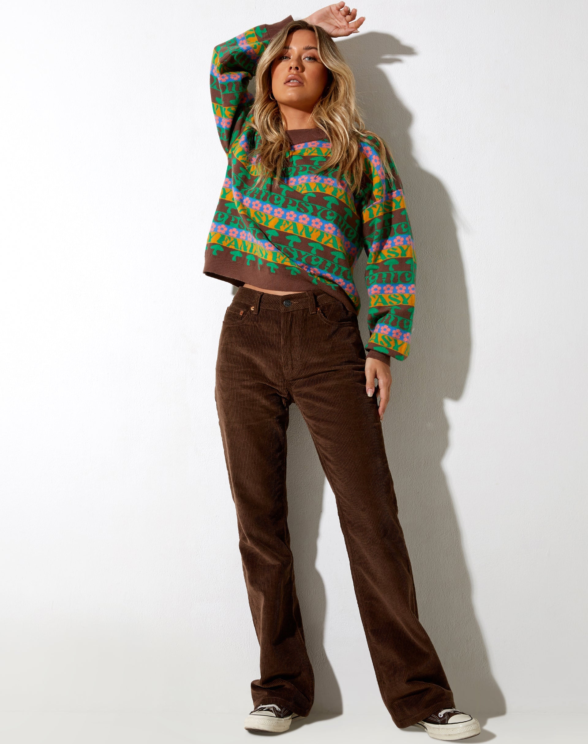 Afbeelding van Ammar Trui in Fairisle Mix Bruin