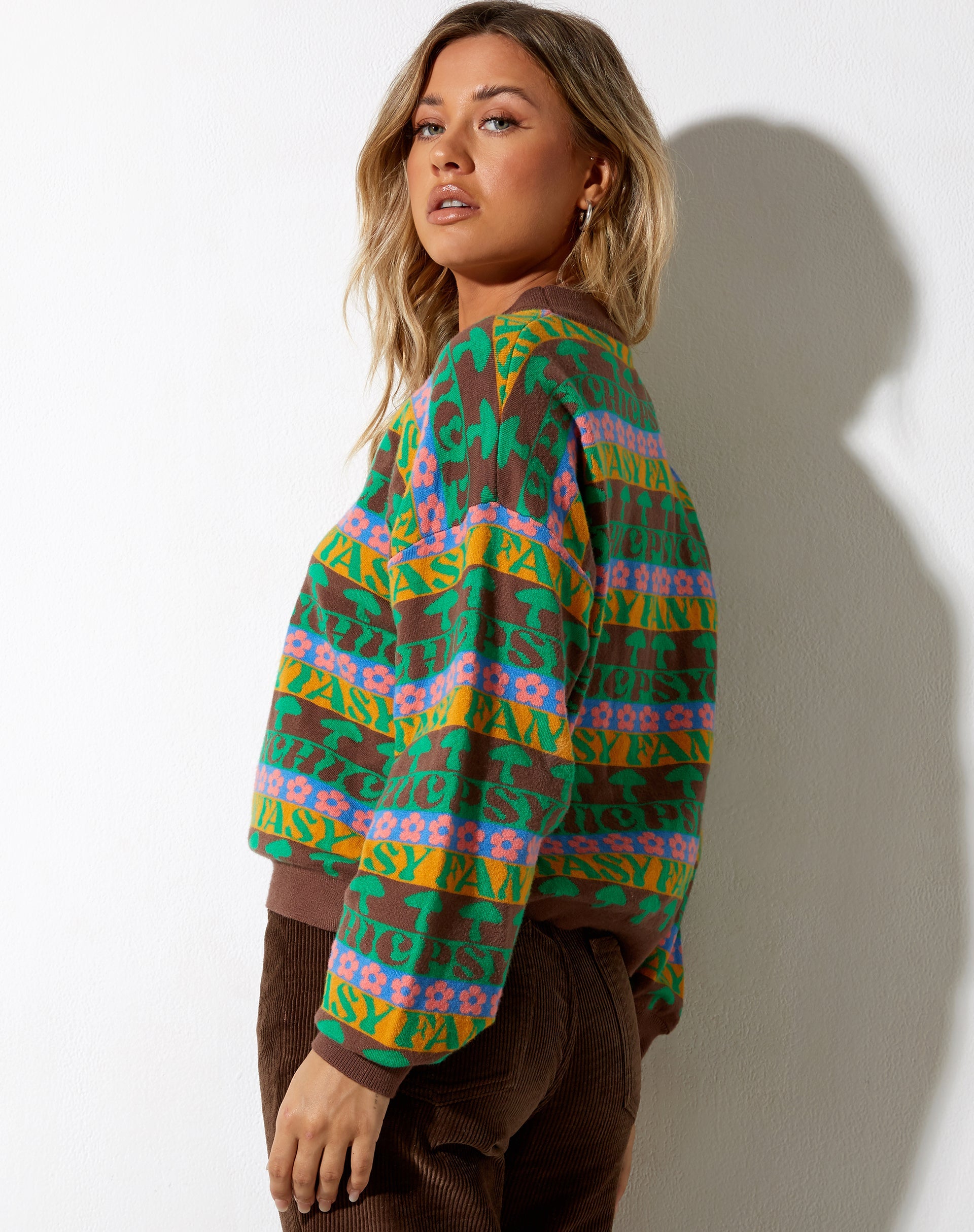 Afbeelding van Ammar Trui in Fairisle Mix Bruin