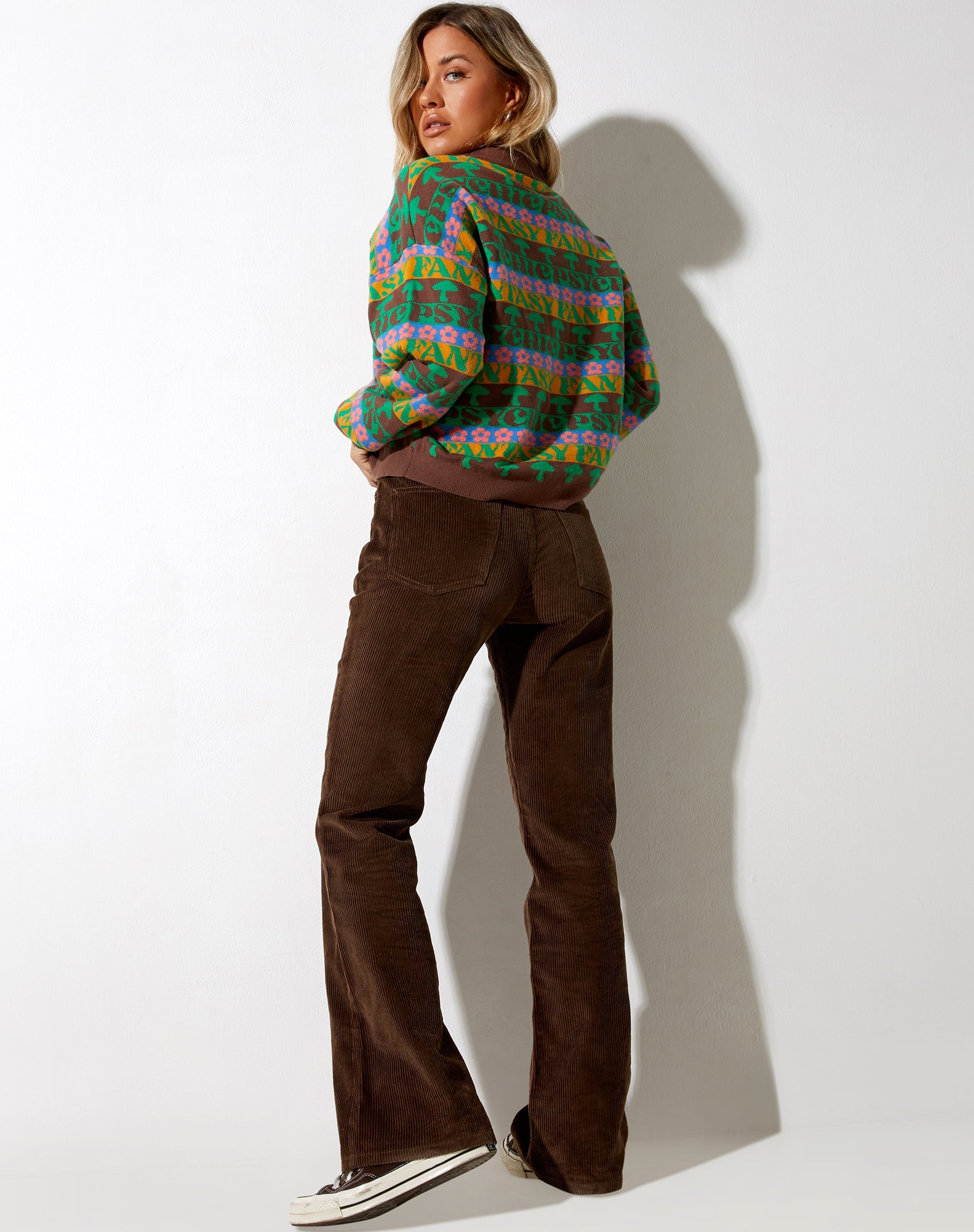 Afbeelding van Ammar Trui in Fairisle Mix Bruin