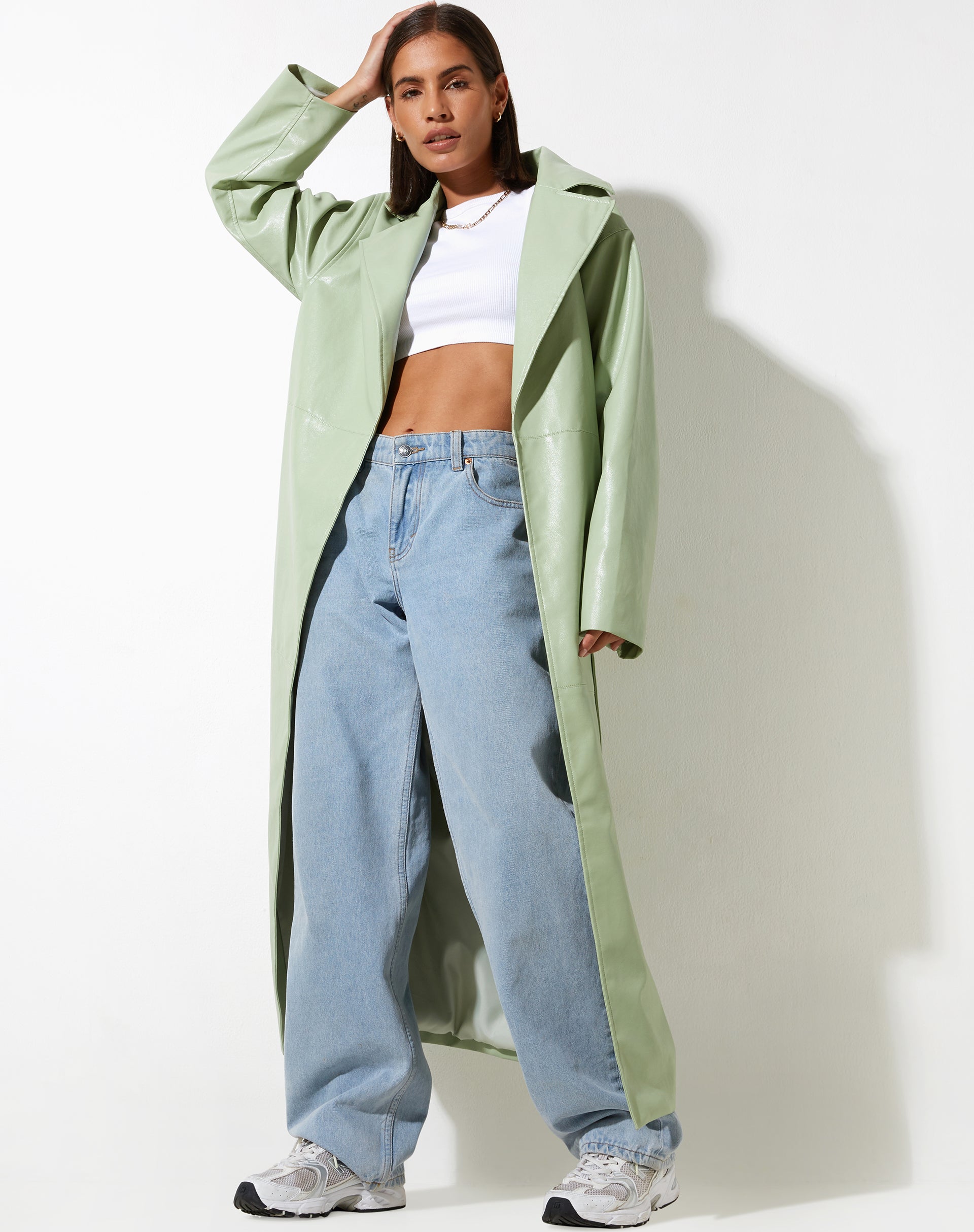 Afbeelding van Ejo Trench Coat in PU Mint