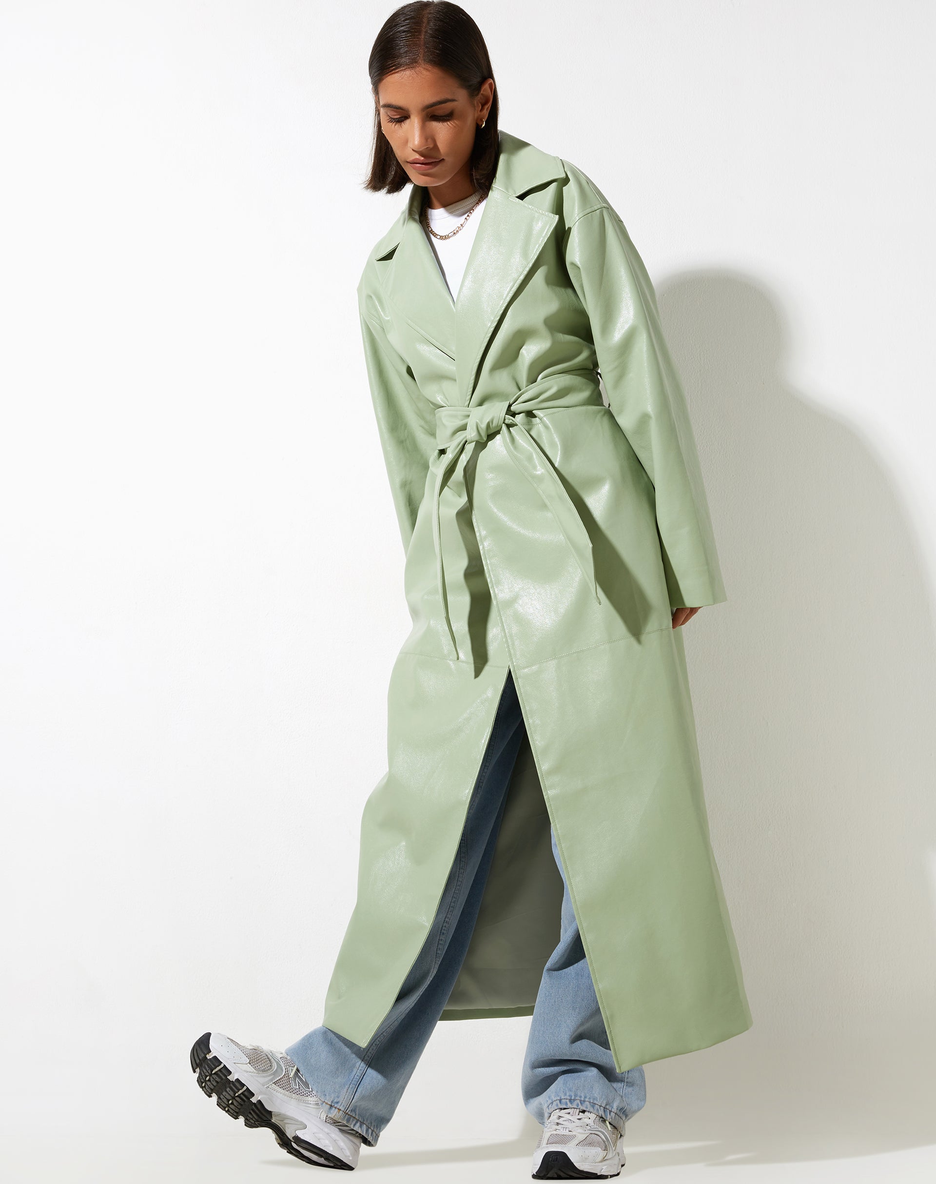 Afbeelding van Ejo Trench Coat in PU Mint