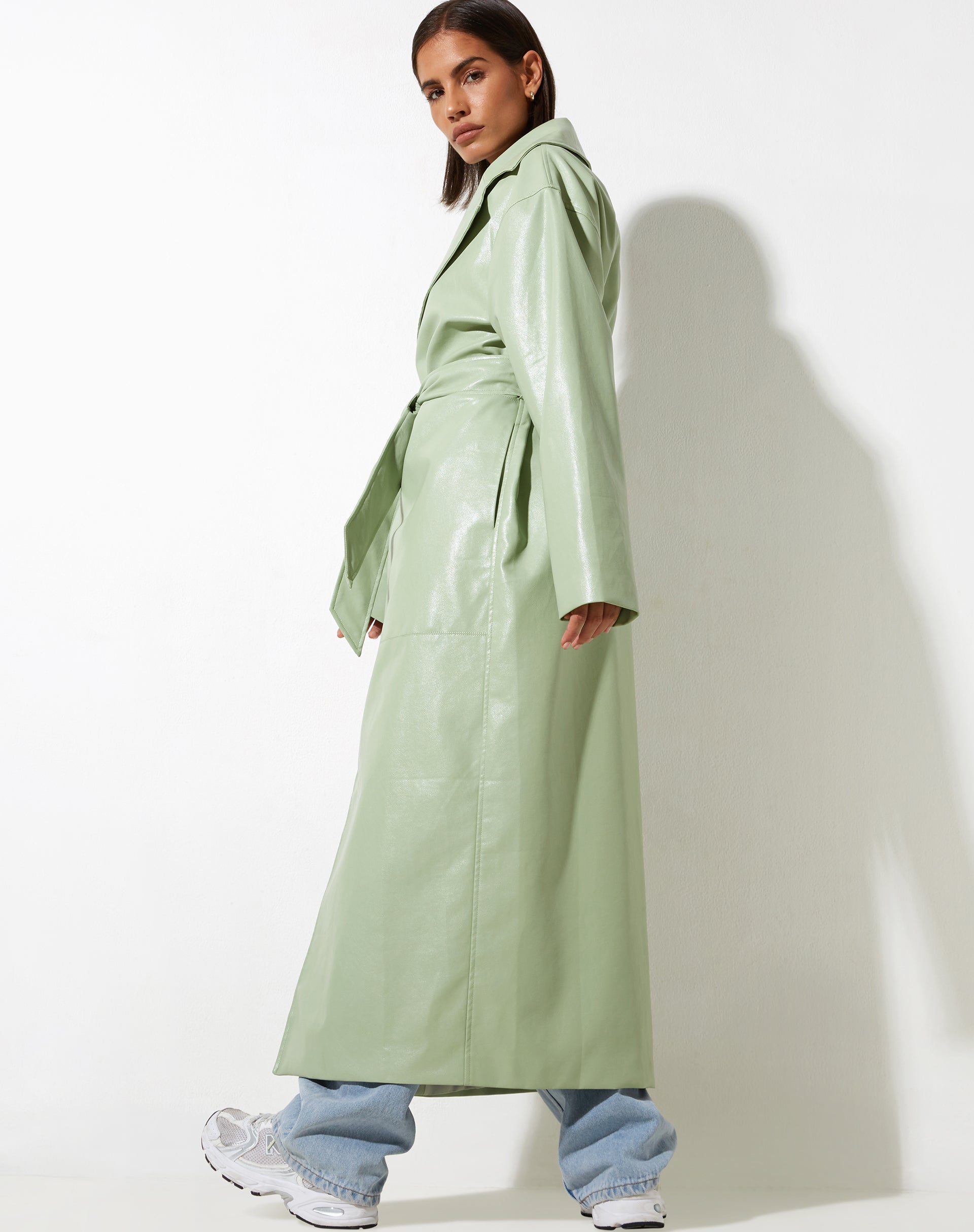 Afbeelding van Ejo Trench Coat in PU Mint