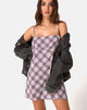 Afbeelding van Andin Slip Dress in Grunge Check Purple