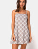 Afbeelding van Andin Slip Dress in Grunge Check Taupe