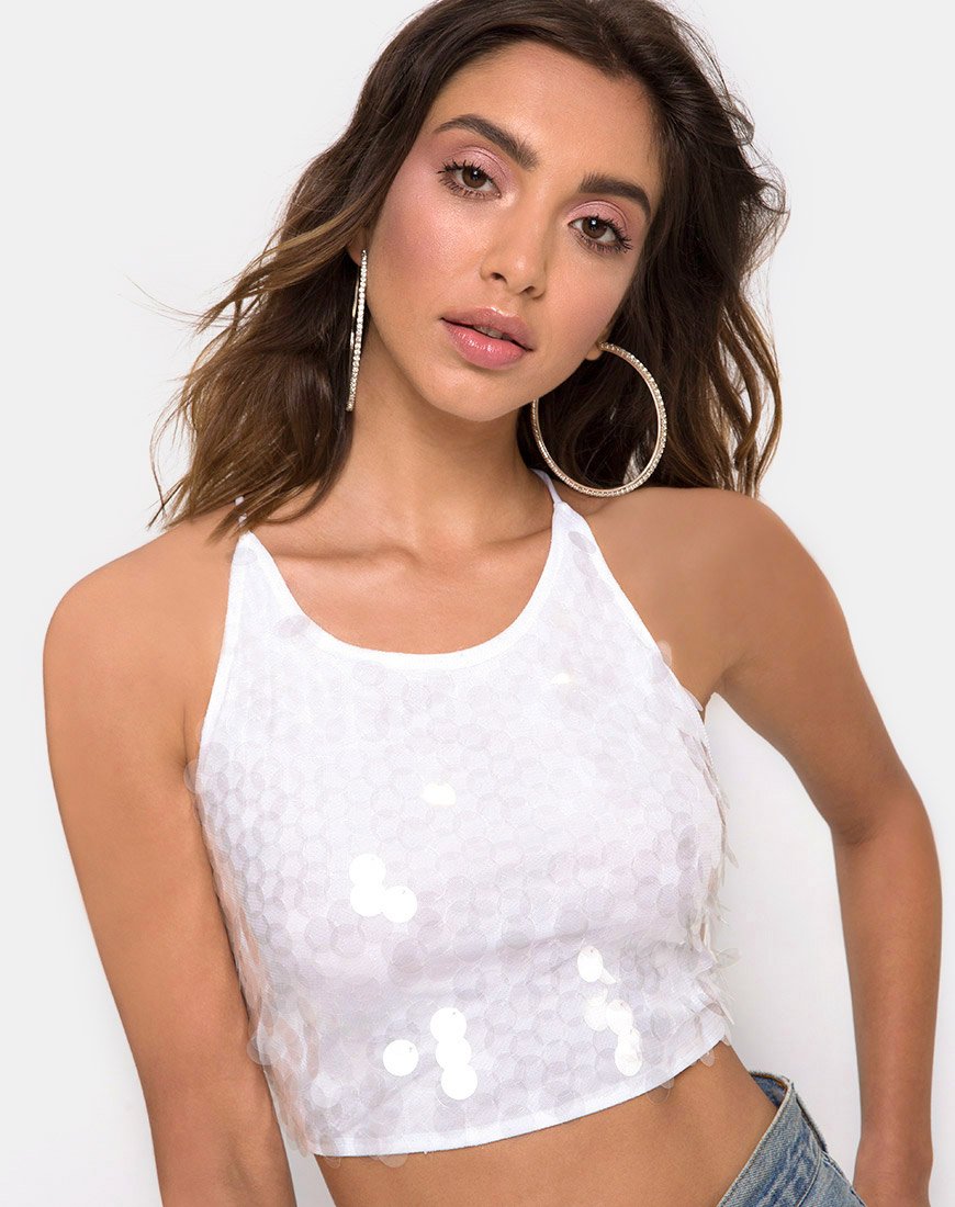 Anery Crop Top in helder schijvenpatroon