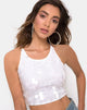 Afbeelding van Anery Crop Top in Clear Disc Sequin