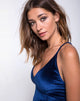 Image van Angel Gewatteerde Top in Navy Fluweel