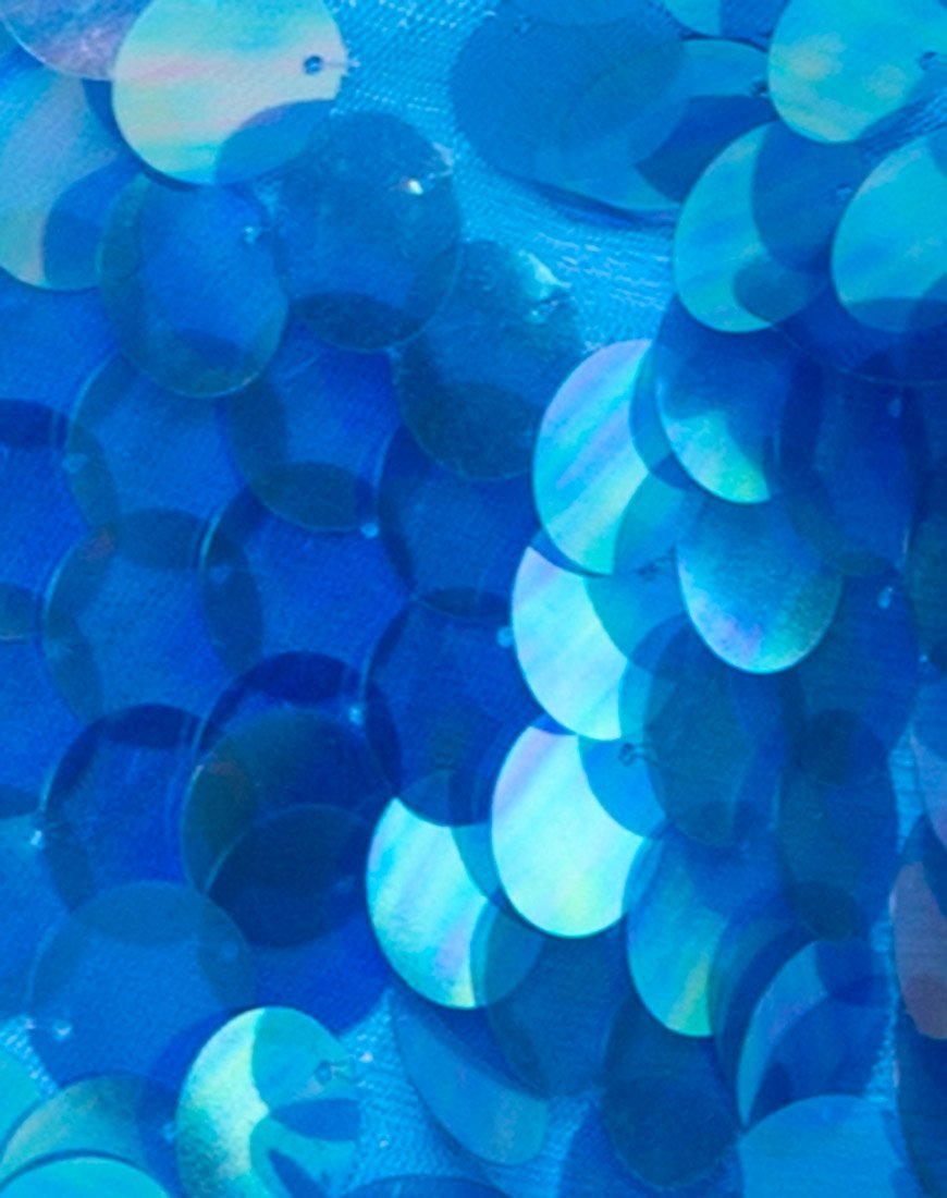 Afbeelding van Crystal Short in Fishcale Disc Sequin Marineblauw